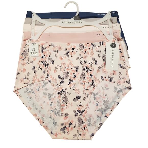 Laura Ashley NWT 5 pack no show super soft‎ panties polyester spandex M - Picture 1 of 10
